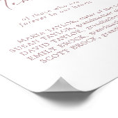 Delicate Rose Gold Loving Memory Memorial Sign Poster (Hoek)