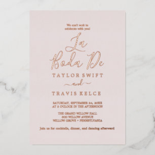 Delicate Rose Goud Folie   Blush La Boda De  Uitnodiging