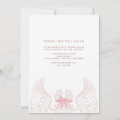 Delicate Roses Frame Baptism Invitation Kaart (Achterkant)