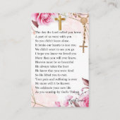 Delicate Rosy Blush Memorial Prayer-fotokaart Visitekaartje (Achterkant)