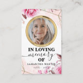 Delicate Rosy Blush Memorial Prayer-fotokaart Visitekaartje (Voorkant)