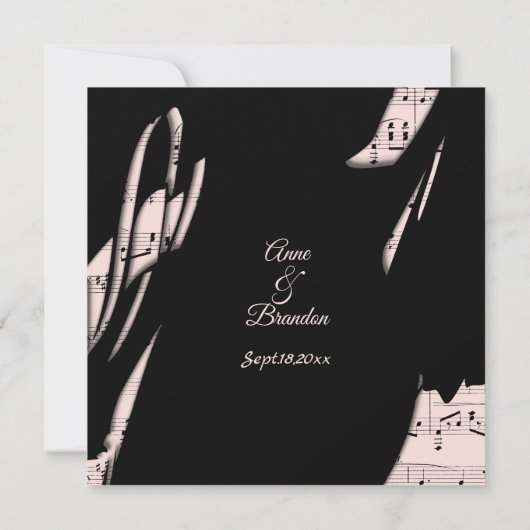 Delicate roze Abstracte uitnodiging voor muziek (Achterkant)