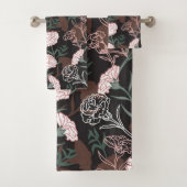 Delicate Roze Anjers met Groene Bladeren Bloemen Bad Handdoek (Insitu)