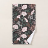Delicate Roze Anjers met Groene Bladeren Bloemen Bad Handdoek (Handdoek)