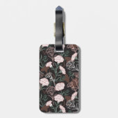 Delicate Roze Anjers met Groene Bladeren Bloemen Bagagelabel (Achterkant verticaal)