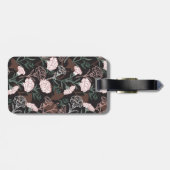 Delicate Roze Anjers met Groene Bladeren Bloemen Bagagelabel (Achterkant horizontaal)