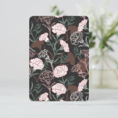 Delicate Roze Anjers met Groene Bladeren Bloemen Bedankkaart (Staand voorkant)