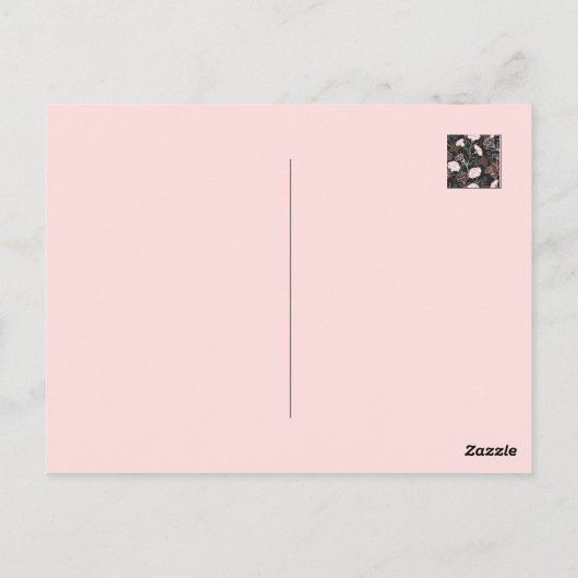 Delicate Roze Anjers met Groene Bladeren Bloemen Briefkaart (Achterkant)