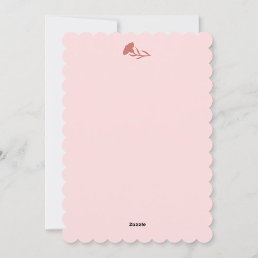 Delicate Roze Anjers met Groene Bladeren Bloemen Feestdagenkaart (Achterkant)