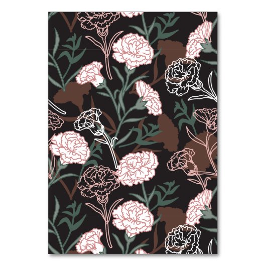 Delicate Roze Anjers met Groene Bladeren Bloemen Kaart (Voorkant)