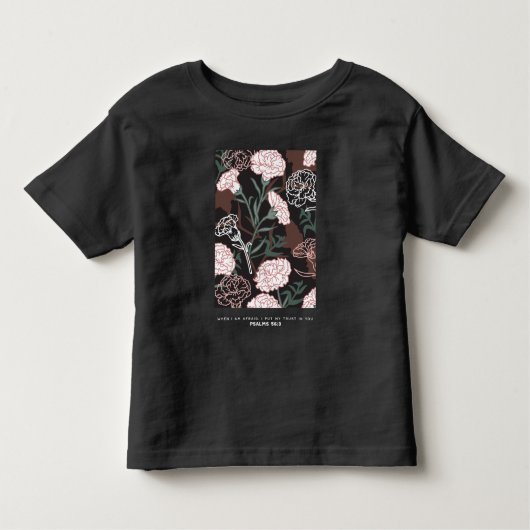 Delicate Roze Anjers met Groene Bladeren Bloemen Kinder Shirts (Voorkant)