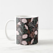 Delicate Roze Anjers met Groene Bladeren Bloemen Koffiemok (Links)