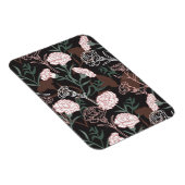 Delicate Roze Anjers met Groene Bladeren Bloemen Magneet (Rechterzijde)