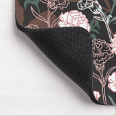 Delicate Roze Anjers met Groene Bladeren Bloemen Muismat (Hoek)