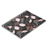 Delicate Roze Anjers met Groene Bladeren Bloemen Notitieboek (Linkerzijde)