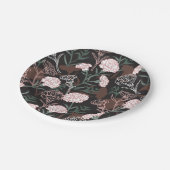 Delicate Roze Anjers met Groene Bladeren Bloemen Papieren Bordje (Gekanteld)