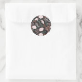 Delicate Roze Anjers met Groene Bladeren Bloemen Ronde Sticker (Tas)