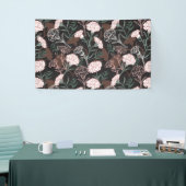 Delicate Roze Anjers met Groene Bladeren Bloemen Spandoek (Beurs)