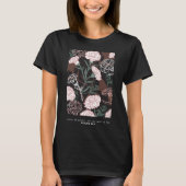 Delicate Roze Anjers met Groene Bladeren Bloemen T-shirt (Voorkant)
