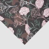 Delicate Roze Anjers met Groene Bladeren Bloemen Tissuepapier (Detail)