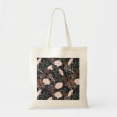 Delicate Roze Anjers met Groene Bladeren Bloemen Tote Bag (Voorkant)