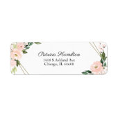 Delicate roze bloedige gouden geometrisch etiket (Voorkant)