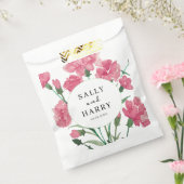 Delicate roze bloem bruiloft bedankzakje (Gezegeld)