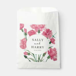 Delicate roze bloem bruiloft bedankzakje