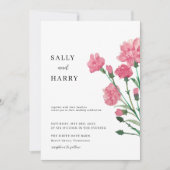 Delicate roze bloem bruiloft kaart (Voorkant)