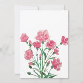 Delicate roze bloem bruiloft kaart (Achterkant)