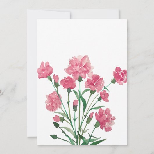 Delicate roze bloem bruiloft kaart (Achterkant)