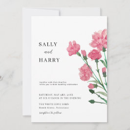 Delicate roze bloem bruiloft kaart