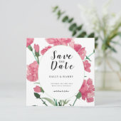 Delicate roze bloem bruiloft save the date (Staand voorkant)