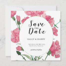 Delicate roze bloem bruiloft save the date