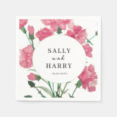 Delicate roze bloem bruiloft servet (Voorkant)