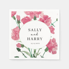 Delicate roze bloem bruiloft servet