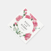 Delicate roze bloem bruiloft servet (Hoek)