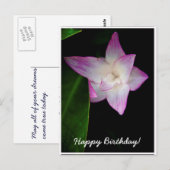 Delicate Roze Bloem Gelukkig Verjaardag Briefkaart (Voorkant / Achterkant)