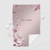 Delicate Roze Bloem Golf Handdoek (Insitu)