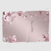 Delicate Roze Bloem Golf Handdoek (Horizontaal)