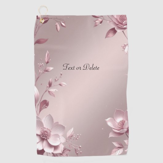 Delicate Roze Bloem Golf Handdoek (Voorkant)