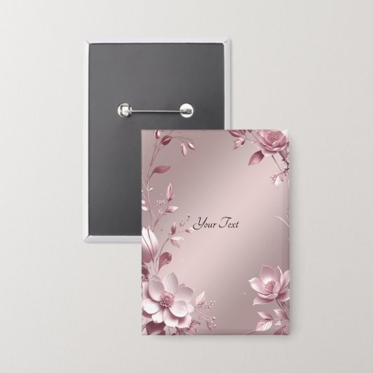 Delicate Roze Bloem Knop Button (Voorkant / Achterkant)