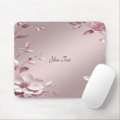 Delicate Roze Bloem Mousepad Muismat (Met muis)