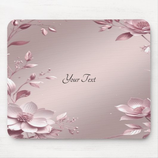 Delicate Roze Bloem Mousepad Muismat (Voorkant)