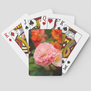 Delicate roze bloem na de regen pokerkaarten