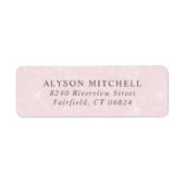 Delicate Roze Bloem Retouradres Etiket (Voorkant)