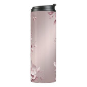 Delicate Roze Bloem Thermosbeker (Gedraaid links)