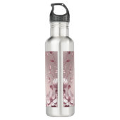 Delicate Roze Bloem Waterfles (Achterkant)