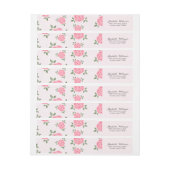 Delicate roze bloemen adreslabel wikkel (Vel)