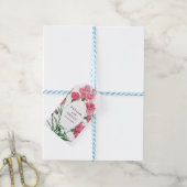 Delicate roze bloemen bruiloft cadeaulabel (Met Touw)